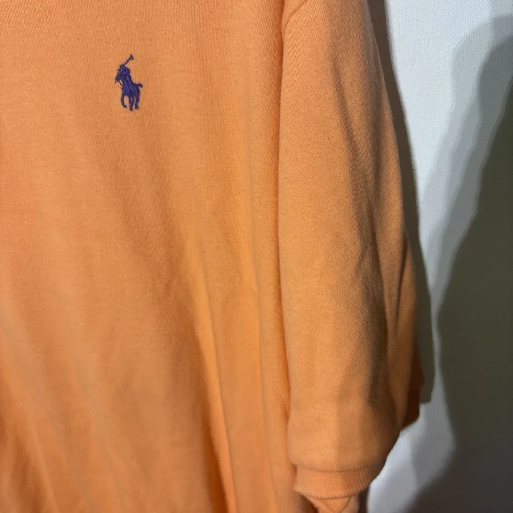 Polo Ralph Lauren‎ Men's Large Orange Polo Shirt USA 100% Cotton Blue Pony